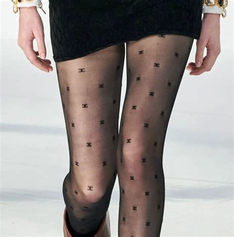 chanel thights|Chanel tights black white.